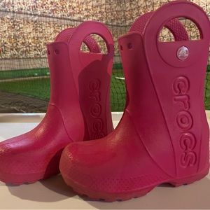 Croc pink boots